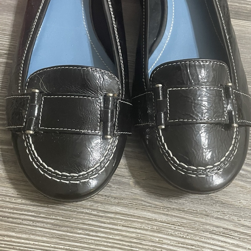 BIALA Black Patent Leather Flats Womens Sz 10M Made In ITALY Office Career - Picture 3 of 14